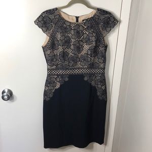 Beautiful Modern Navy Floral Sheath Dress